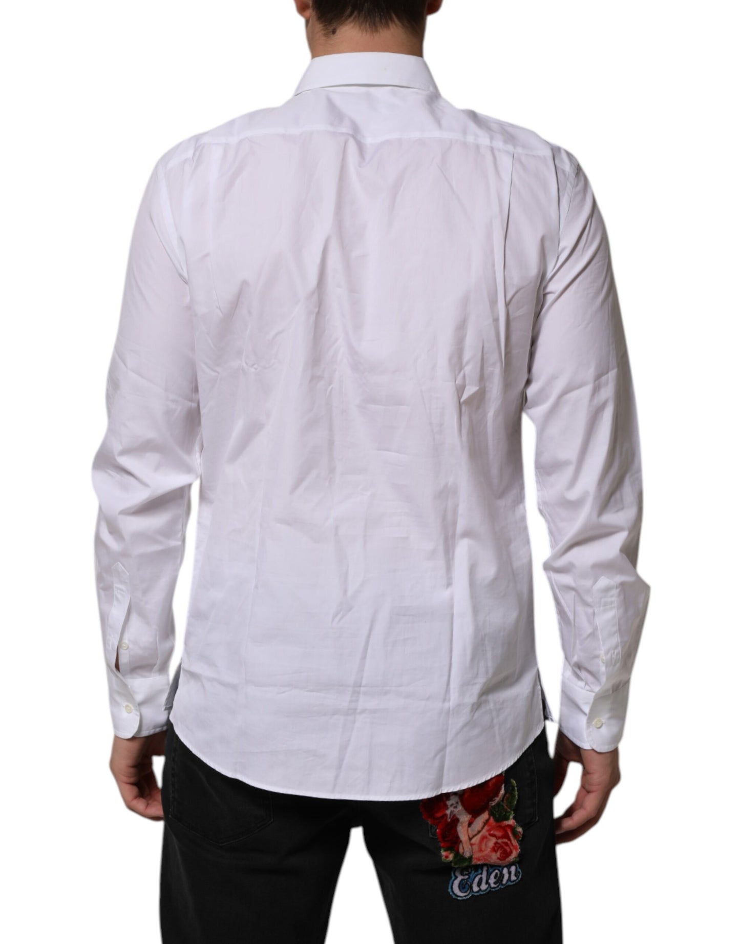 Dolce &amp; Gabbana White Poplin Cotton Formal Men Dress Shirt
