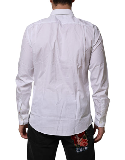 Dolce &amp; Gabbana White Poplin Cotton Formal Men Dress Shirt