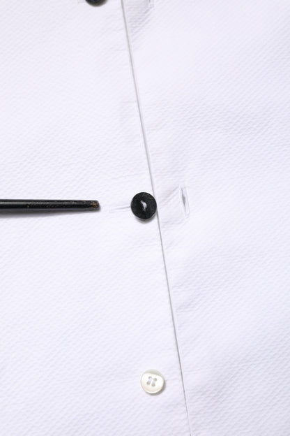 Dolce & Gabbana White Bib Cotton Poplin GOLD Men Formal Shirt by Dolce & Gabbana