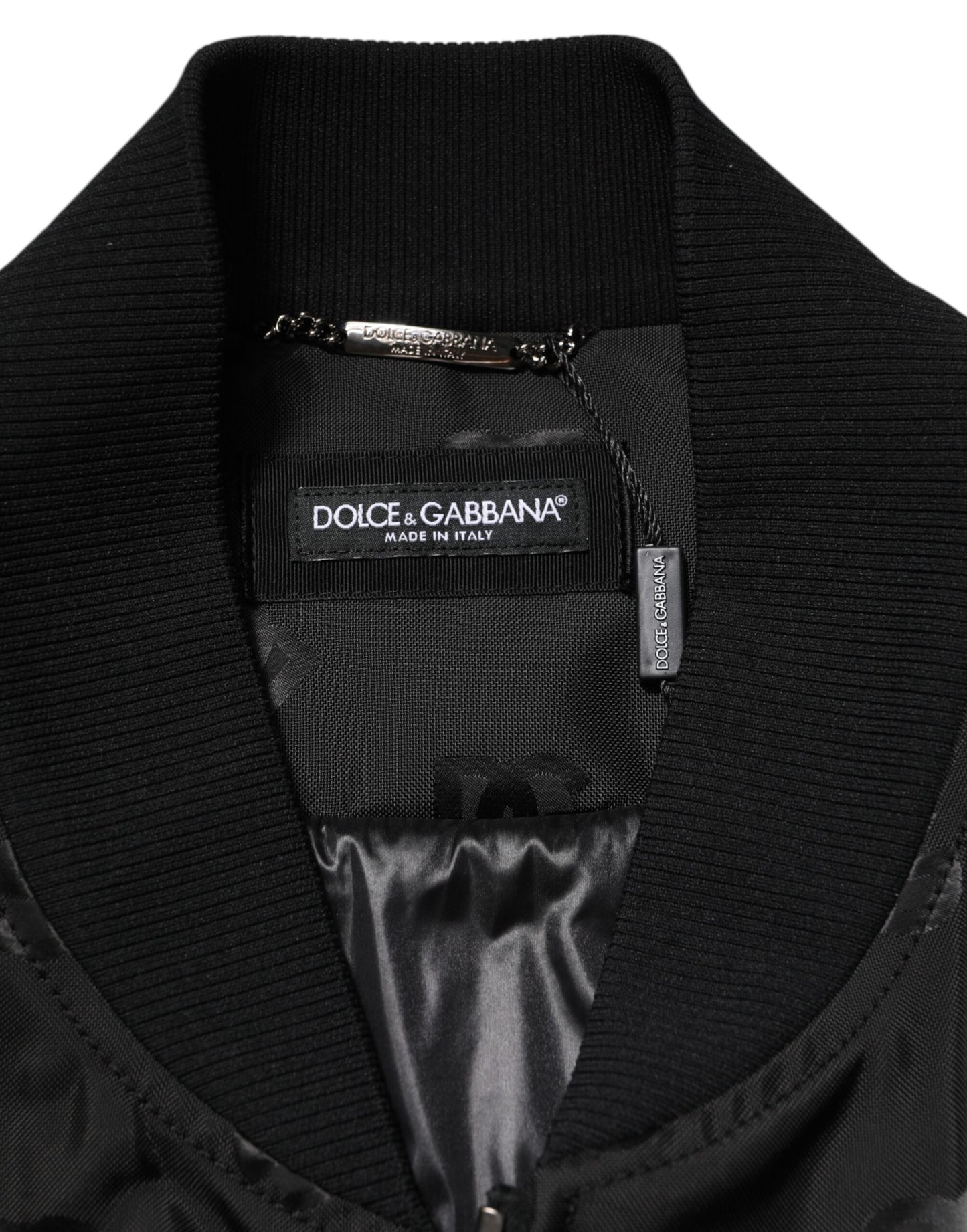 Dolce &amp; Gabbana Black Cargo Windbraker Logo Mania Jacket