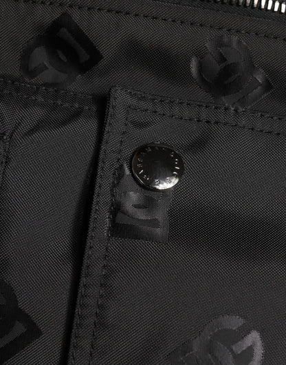 Dolce &amp; Gabbana Black Cargo Windbraker Logo Mania Jacket