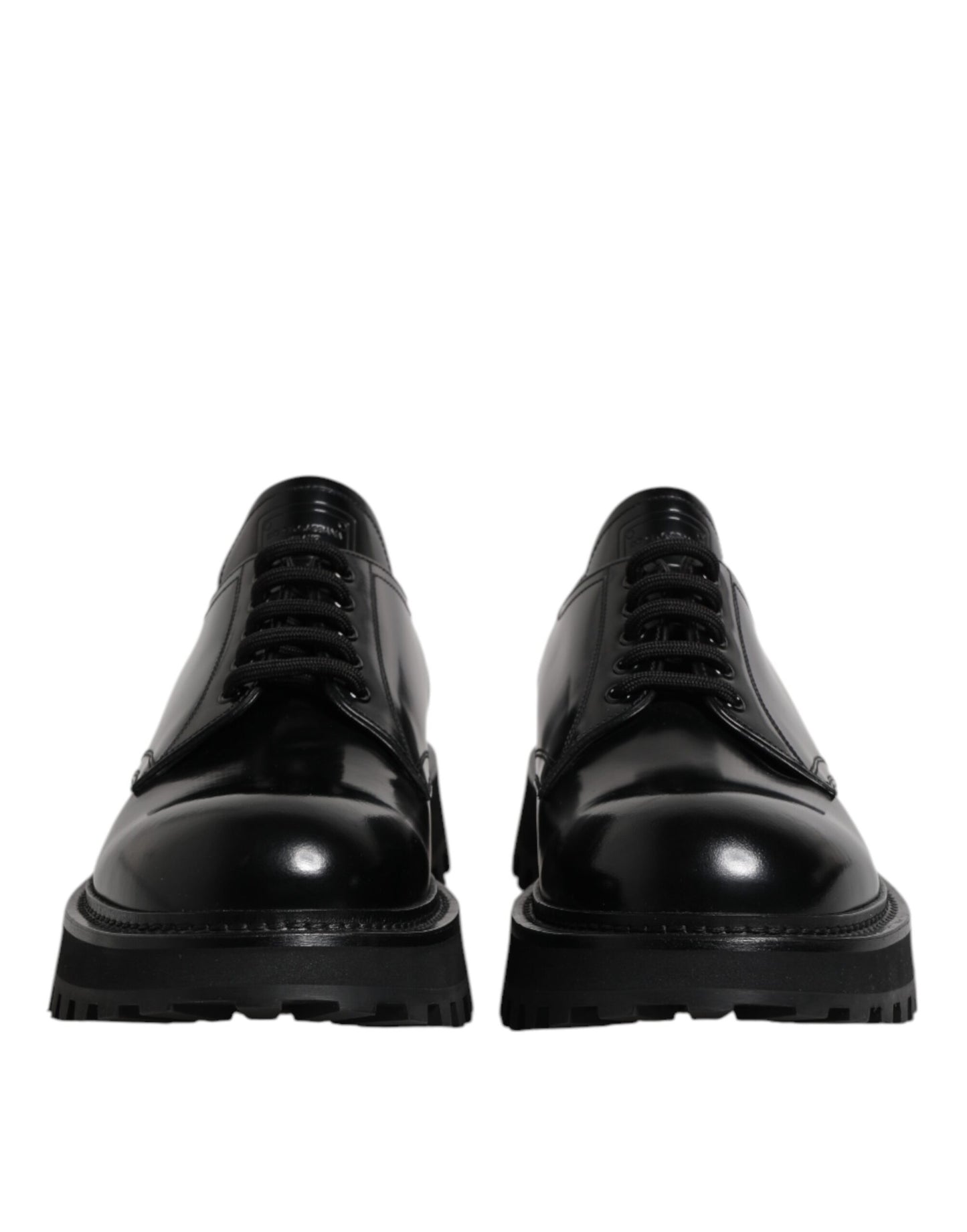 Dolce &amp; Gabbana Black Leather Lace Up Trekking Dress Shoes
