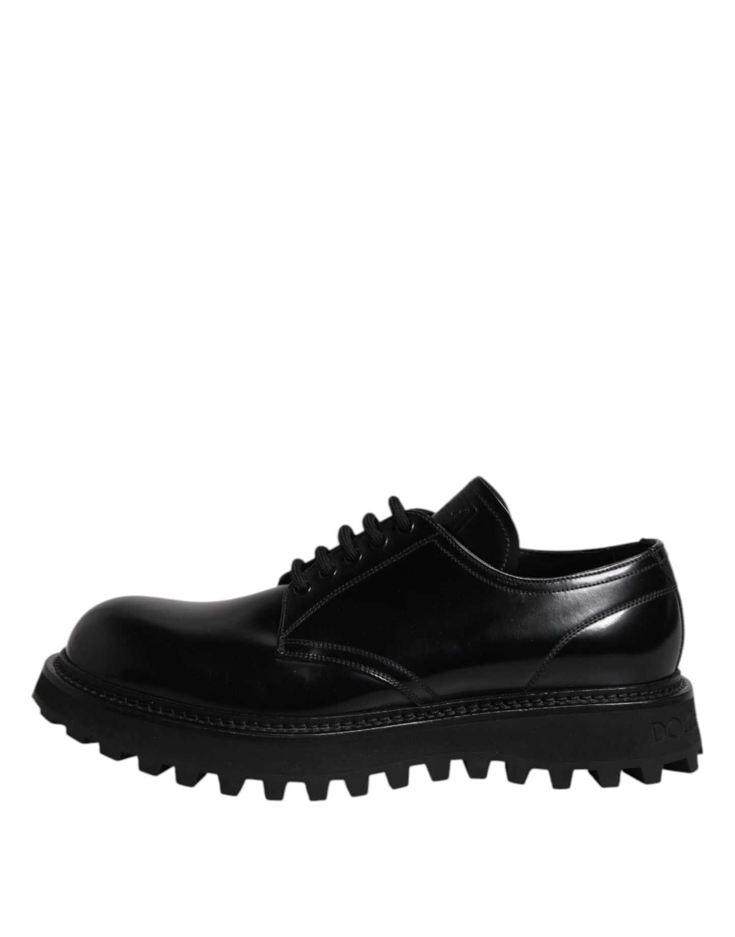 Dolce &amp; Gabbana Black Leather Lace Up Trekking Dress Shoes