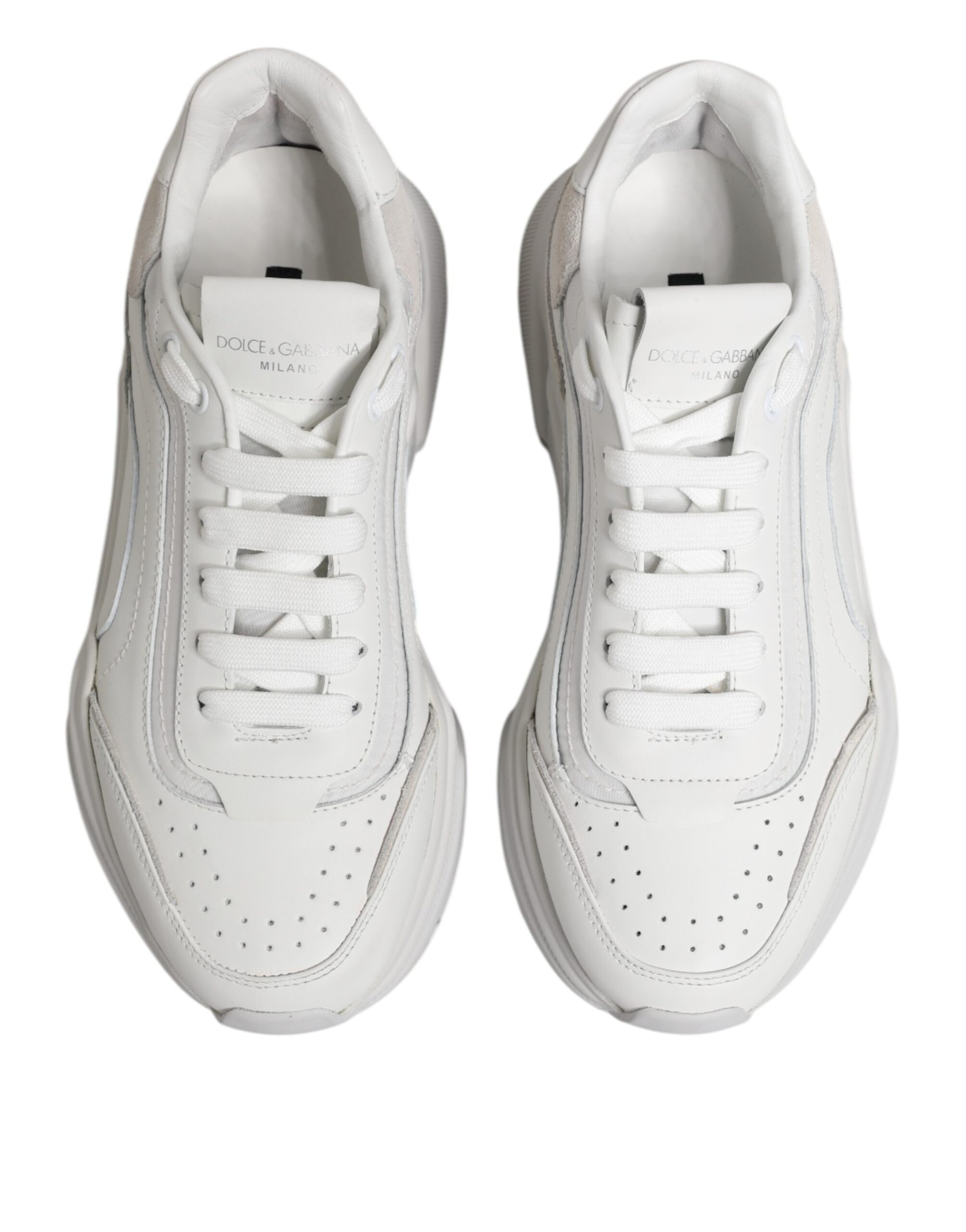 Dolce & Gabbana White Leather Daymaster Low Top Sneakers Shoes - from Dolce & Gabbana