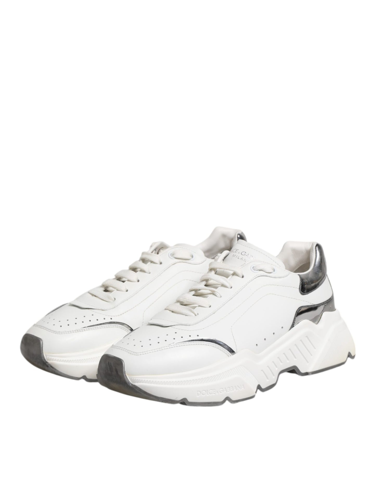 Dolce &amp; Gabbana White Daymaster Leather Low Top Sneakers Shoes