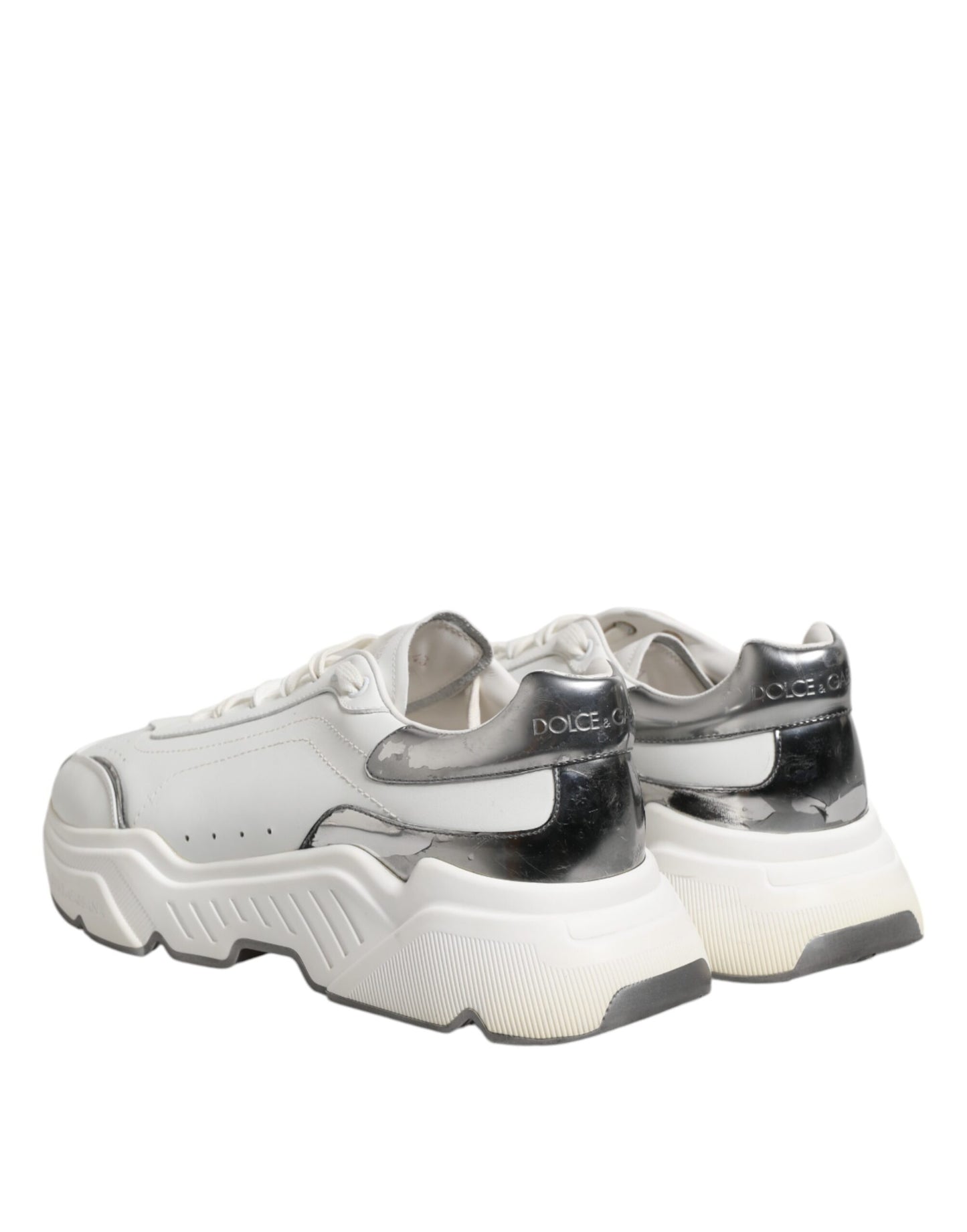 Dolce &amp; Gabbana White Daymaster Leather Low Top Sneakers Shoes