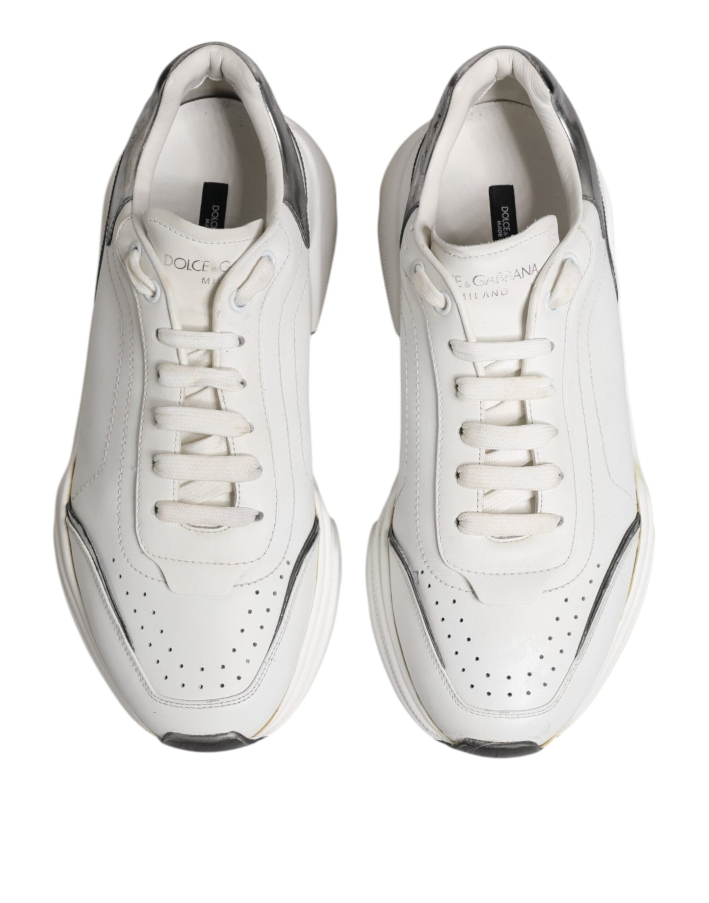 Dolce & Gabbana White Daymaster Leather Low Top Sneakers Shoes - from Dolce & Gabbana