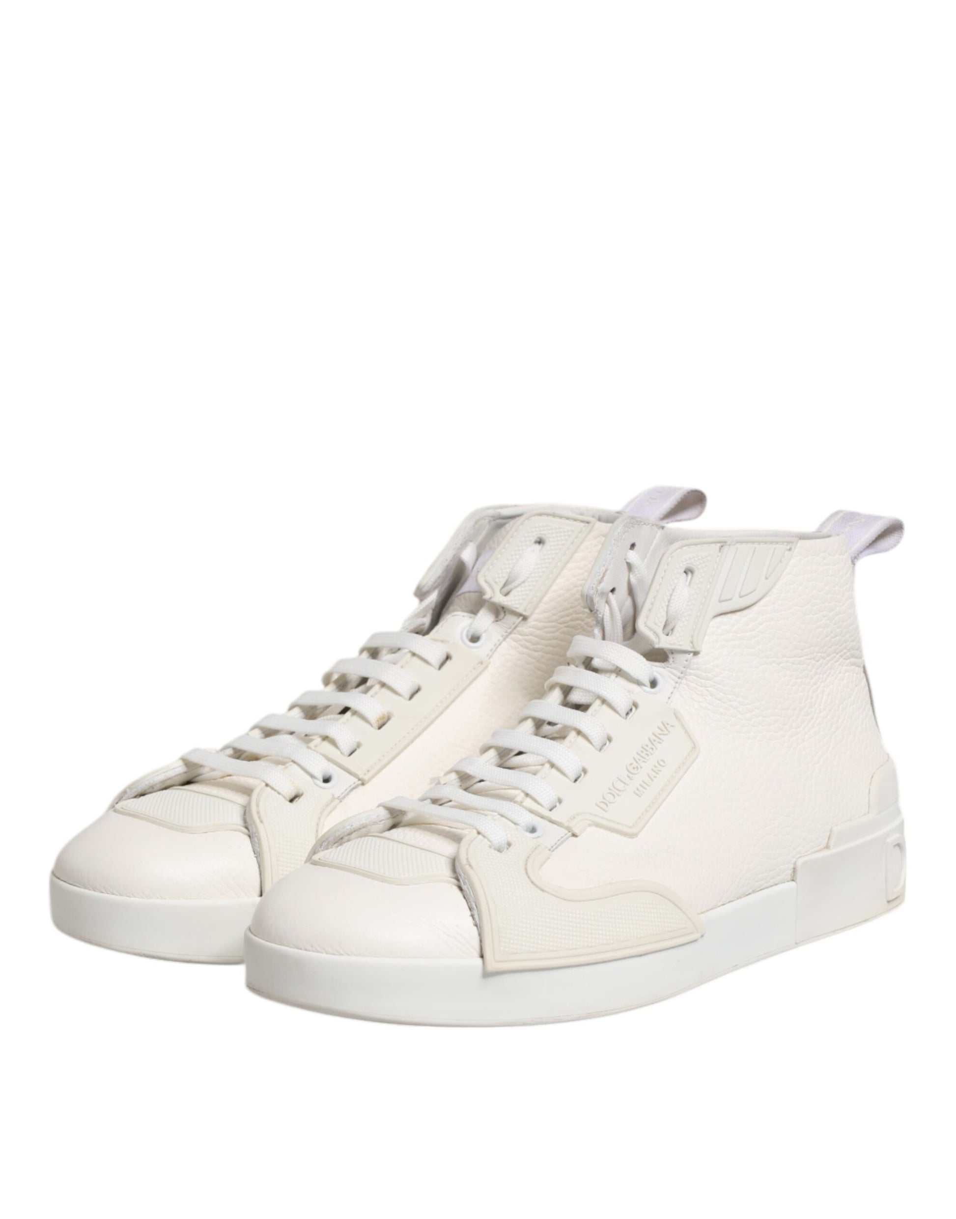 Dolce & Gabbana White Leather Mid Top Sneakers Shoes - from Dolce & Gabbana