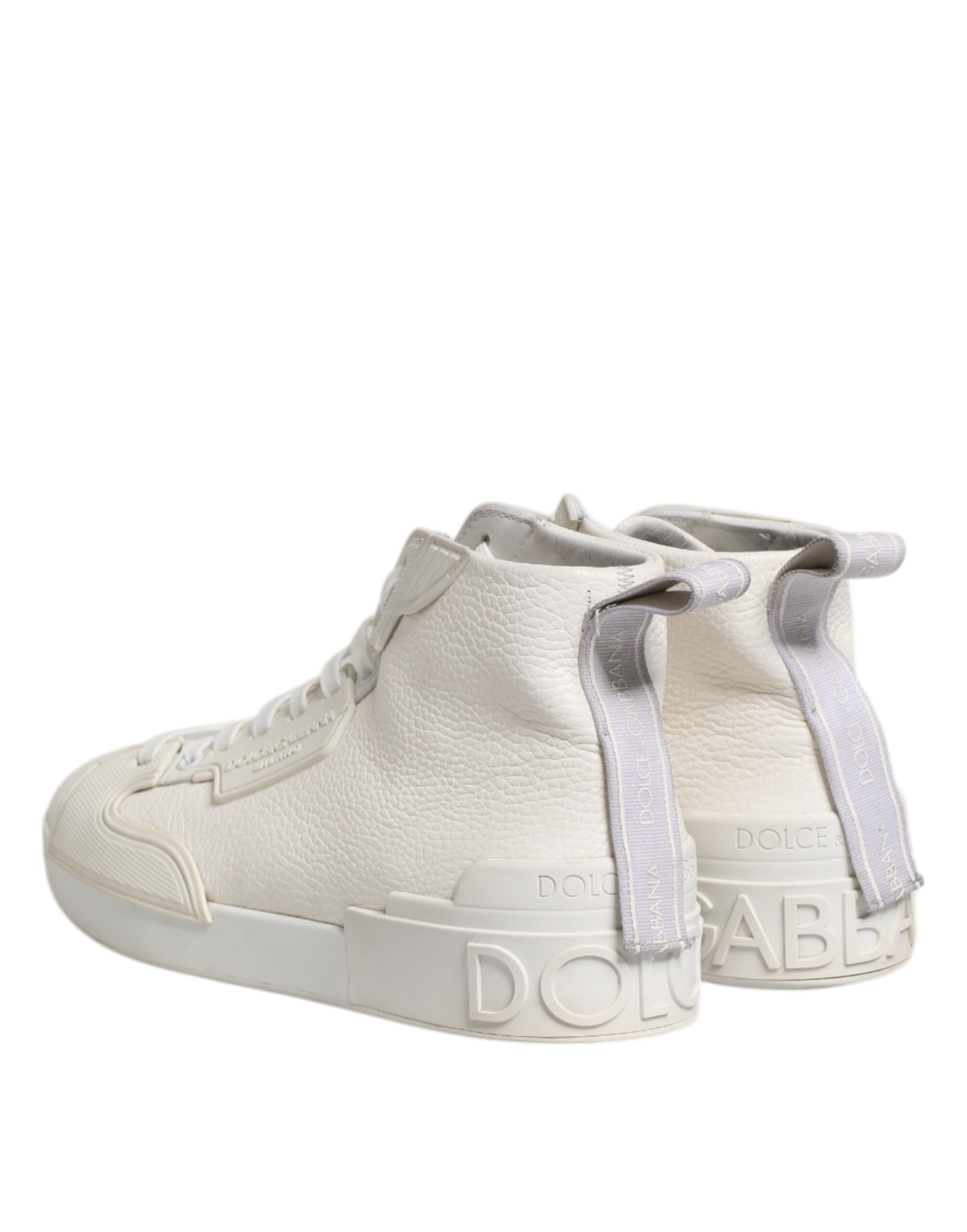 Dolce & Gabbana White Leather Mid Top Sneakers Shoes - from Dolce & Gabbana