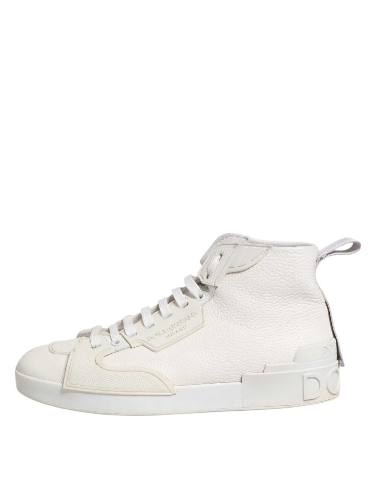 Dolce & Gabbana White Leather Mid Top Sneakers Shoes - from Dolce & Gabbana
