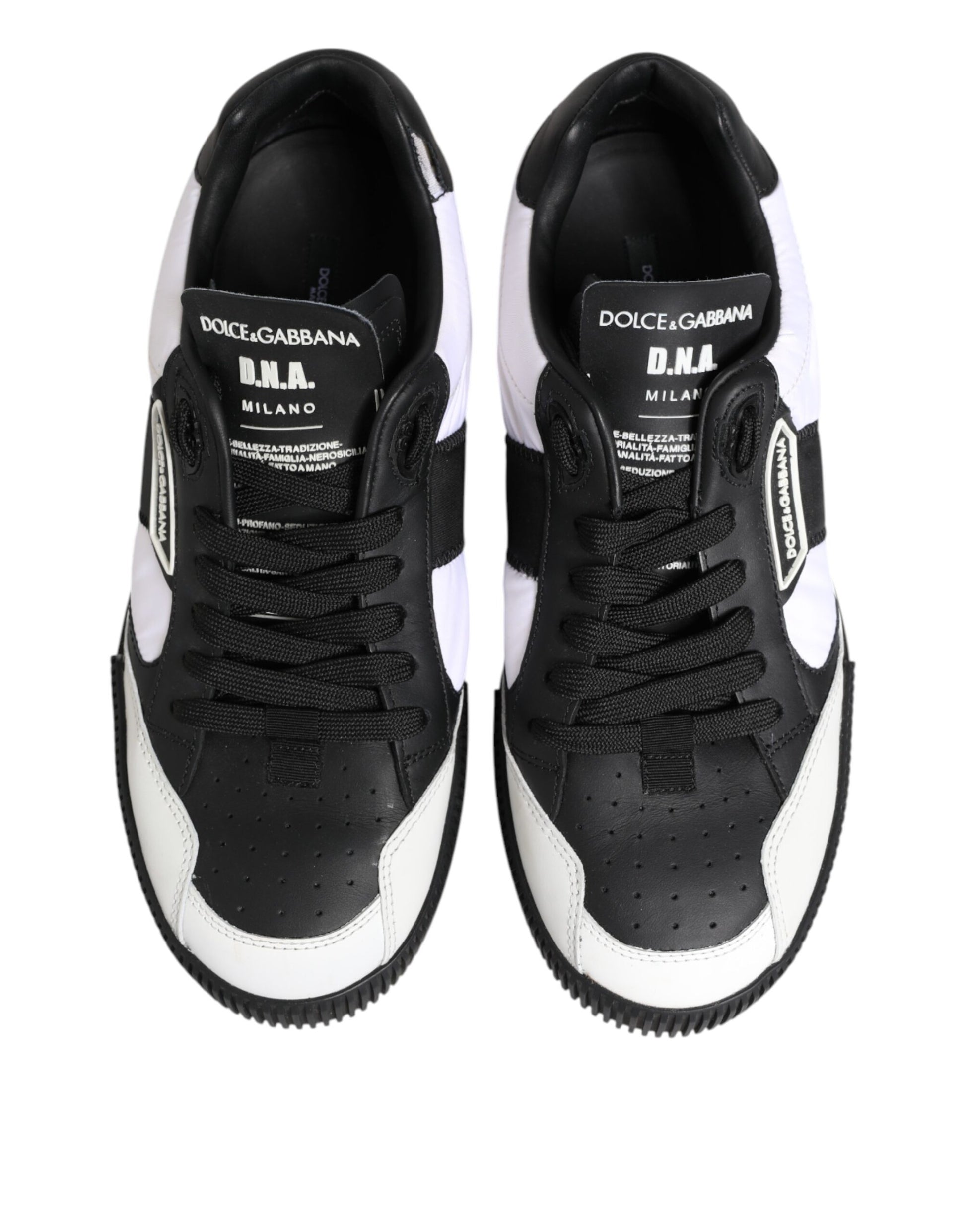 Dolce & Gabbana Black White Leather MIAMI Low Top Sneakers Shoes - from Dolce & Gabbana