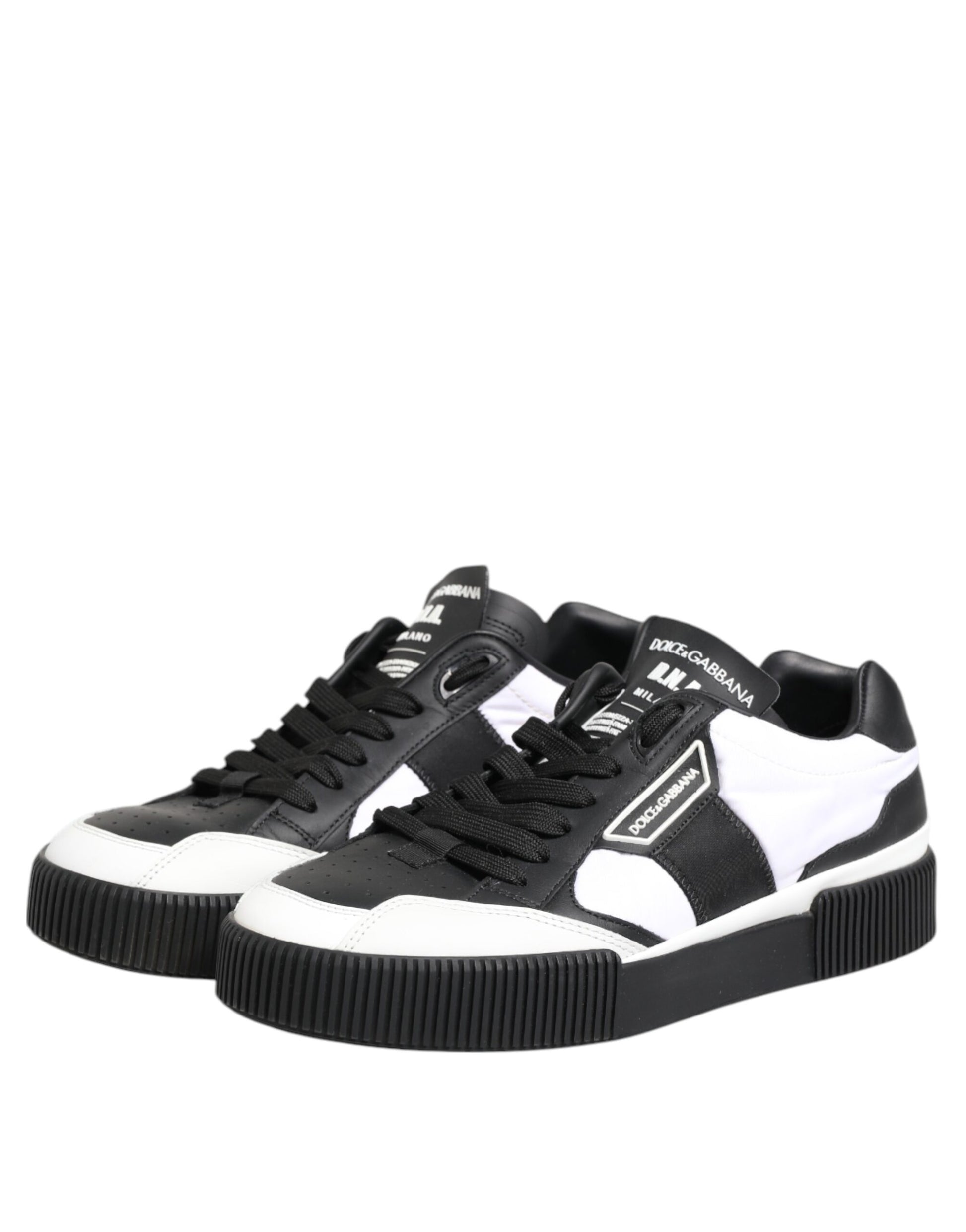 Dolce & Gabbana Black White Leather MIAMI Low Top Sneakers Shoes - from Dolce & Gabbana