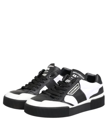 Dolce & Gabbana Black White Leather MIAMI Low Top Sneakers Shoes - from Dolce & Gabbana