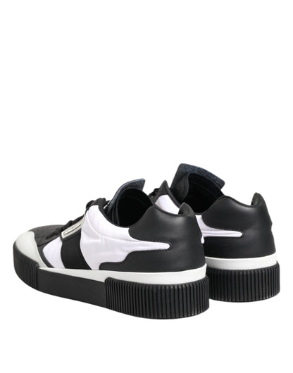 Dolce & Gabbana Black White Leather MIAMI Low Top Sneakers Shoes - from Dolce & Gabbana