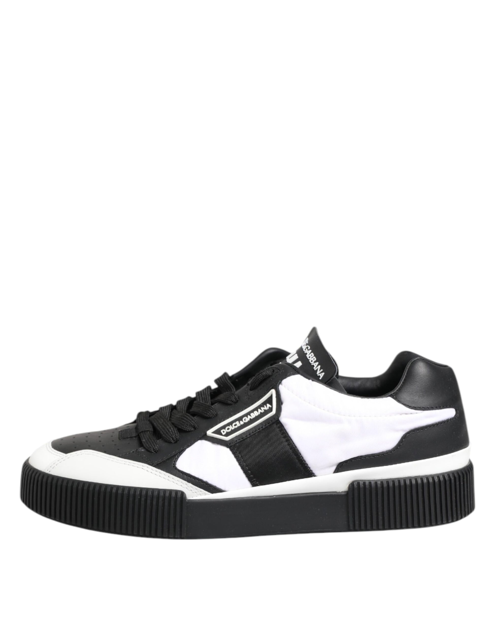 Dolce & Gabbana Black White Leather MIAMI Low Top Sneakers Shoes - from Dolce & Gabbana