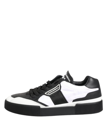 Dolce & Gabbana Black White Leather MIAMI Low Top Sneakers Shoes - from Dolce & Gabbana