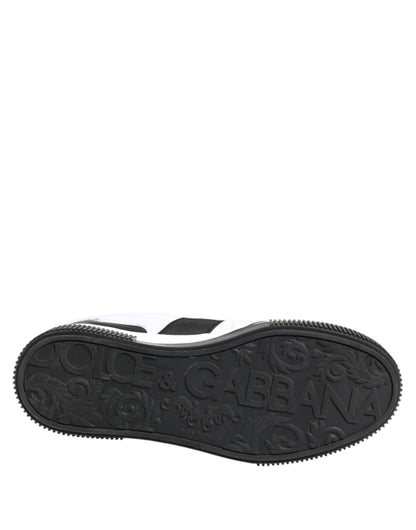 Dolce & Gabbana Black White Leather MIAMI Low Top Sneakers Shoes - from Dolce & Gabbana