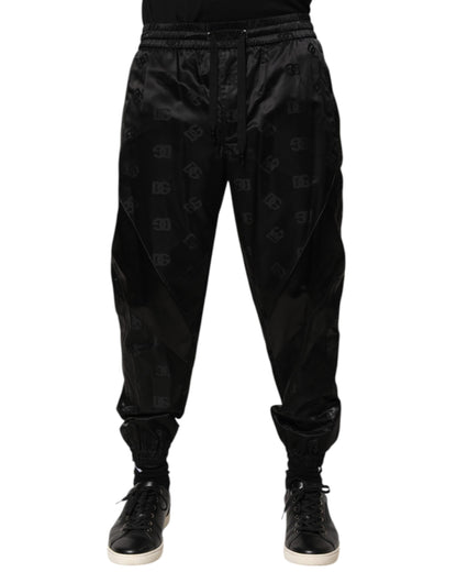 Dolce &amp; Gabbana Black Logo DG Print Men Jogger Sweatpants Pants