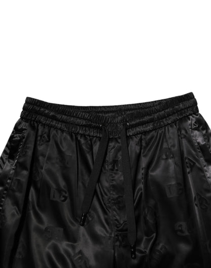 Dolce &amp; Gabbana Black Logo DG Print Men Jogger Sweatpants Pants