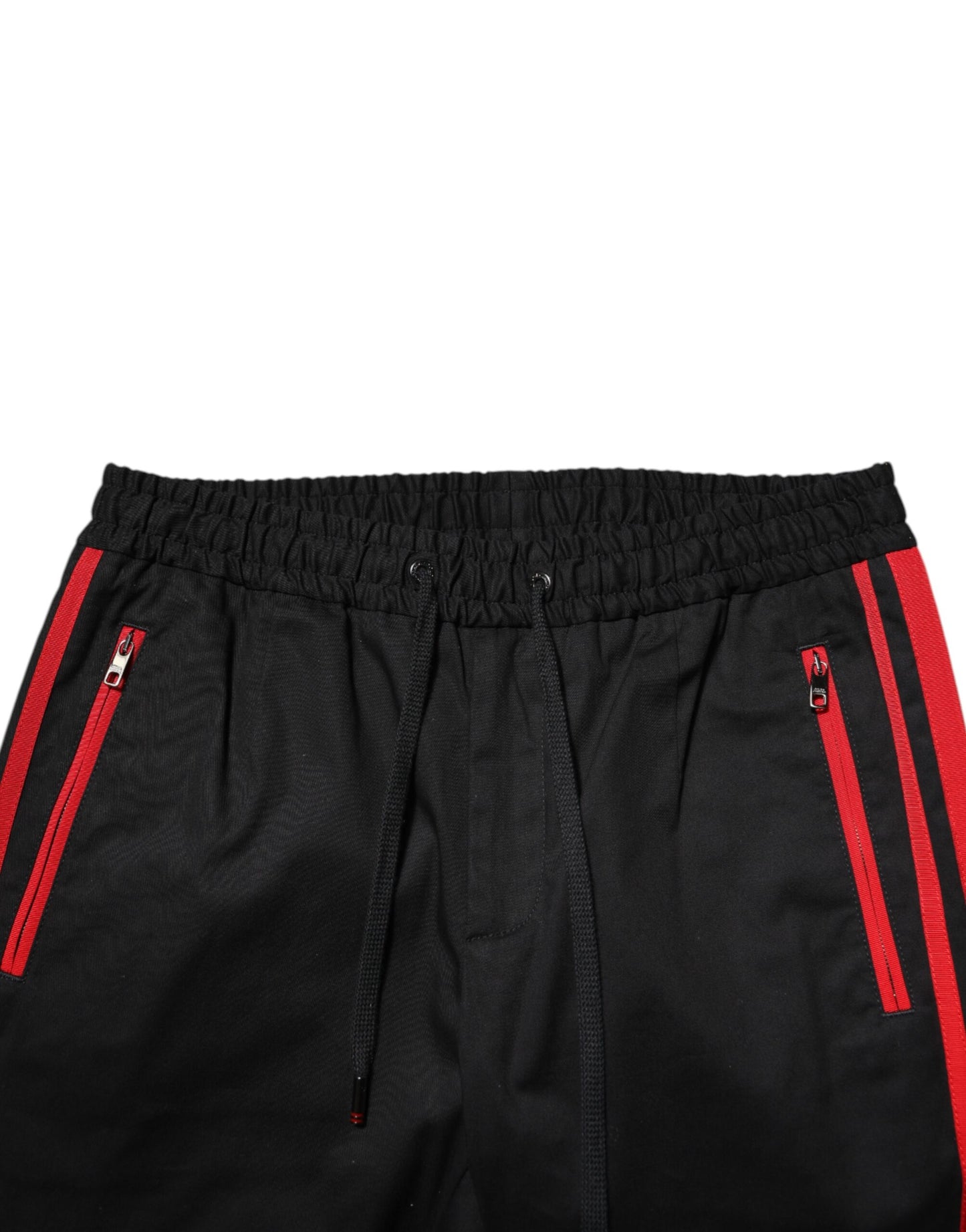 Dolce &amp; Gabbana Red Stripe Cotton Logo Jogger Sweatpants Pants