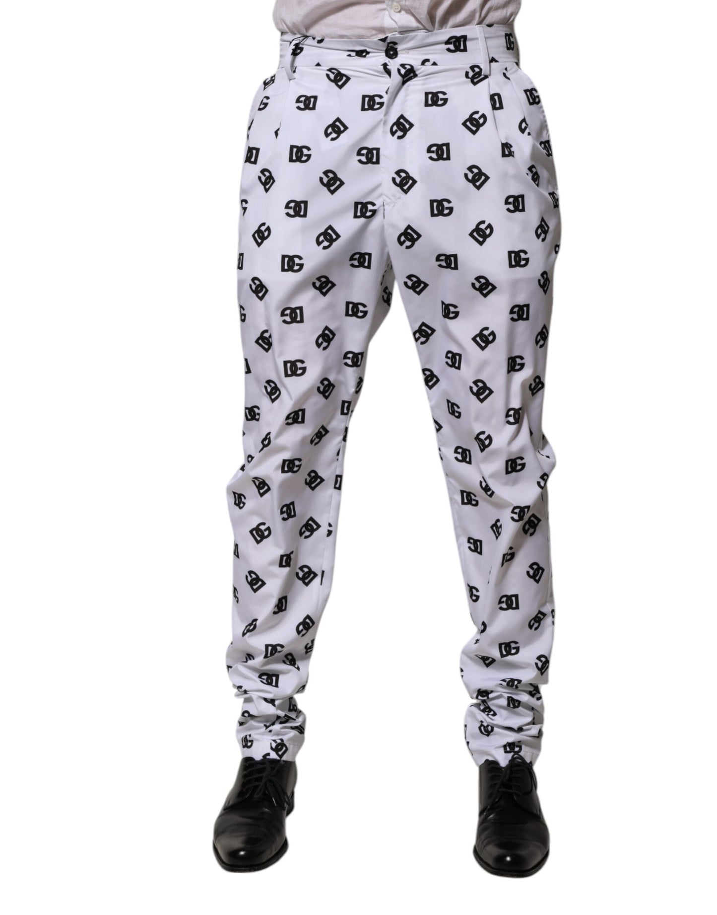 Dolce &amp; Gabbana White Logo Cotton Skinny Denim Trouser Pants