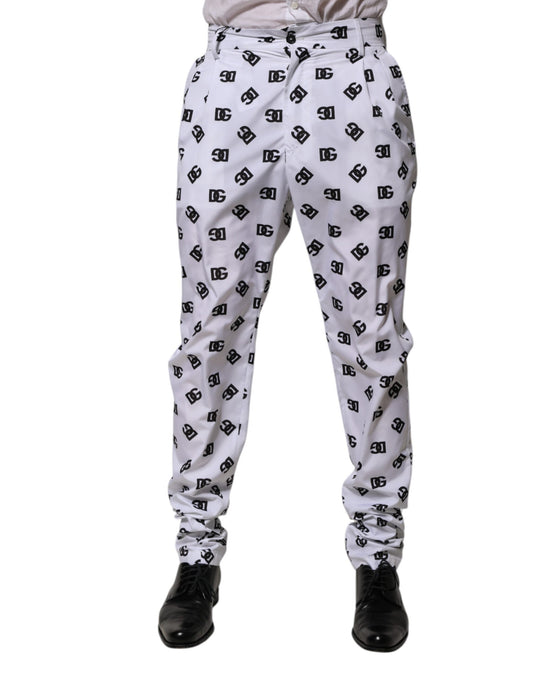 Dolce &amp; Gabbana White Logo Cotton Skinny Denim Trouser Pants