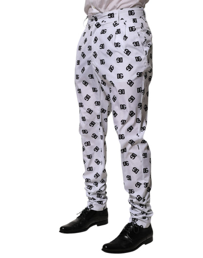 Dolce &amp; Gabbana White Logo Cotton Skinny Denim Trouser Pants