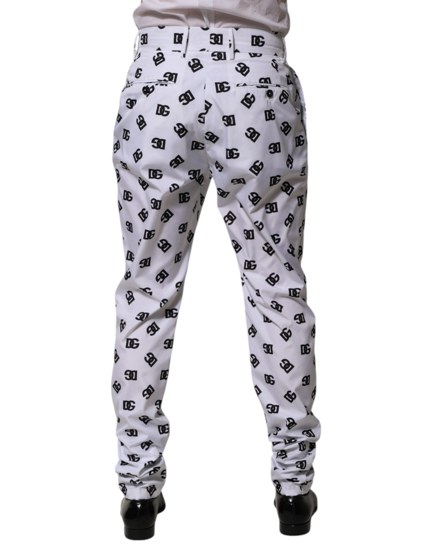 Dolce &amp; Gabbana White Logo Cotton Skinny Denim Trouser Pants