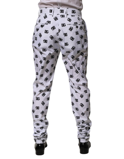 Dolce &amp; Gabbana White Logo Cotton Skinny Denim Trouser Pants