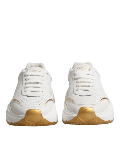 Dolce &amp; Gabbana White Gold Daymaster Low Top Sneakers Shoes