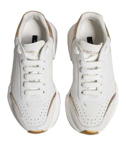 Dolce &amp; Gabbana White Gold Daymaster Low Top Sneakers Shoes