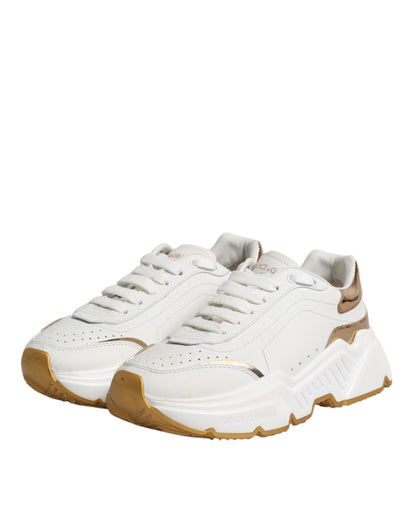 Dolce &amp; Gabbana White Gold Daymaster Low Top Sneakers Shoes