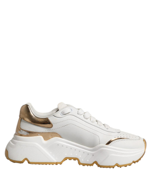 Dolce &amp; Gabbana White Gold Daymaster Low Top Sneakers Shoes
