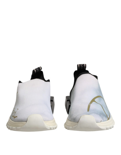 Dolce &amp; Gabbana White Black Low Top Sorrento Sneakers Shoes