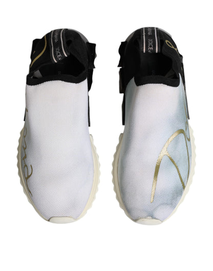Dolce &amp; Gabbana White Black Low Top Sorrento Sneakers Shoes