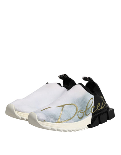 Dolce &amp; Gabbana White Black Low Top Sorrento Sneakers Shoes
