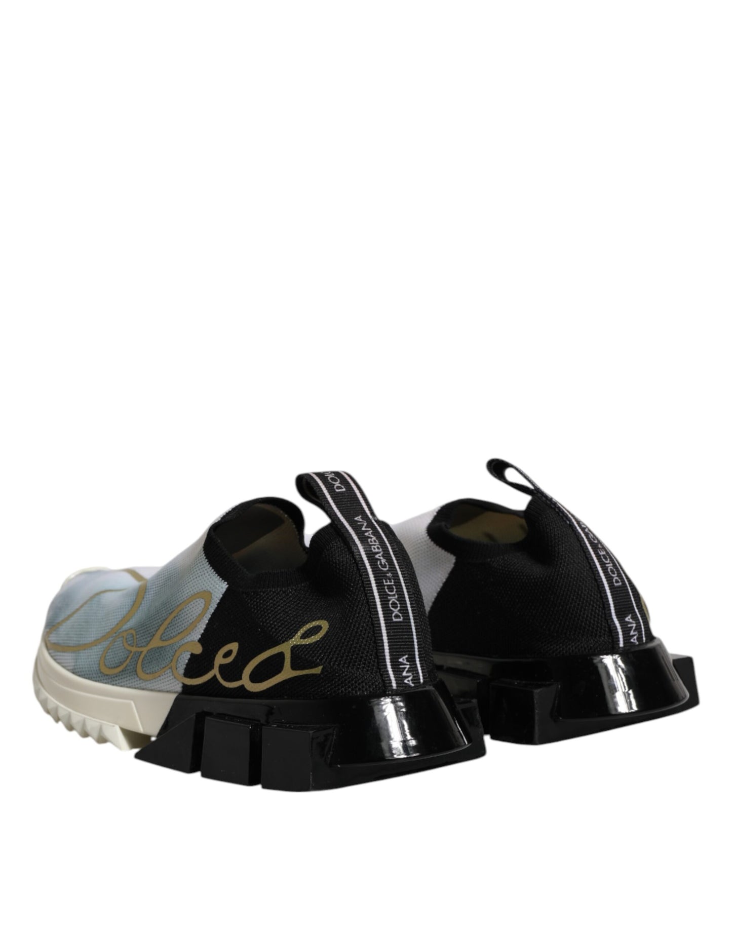 Dolce &amp; Gabbana White Black Low Top Sorrento Sneakers Shoes