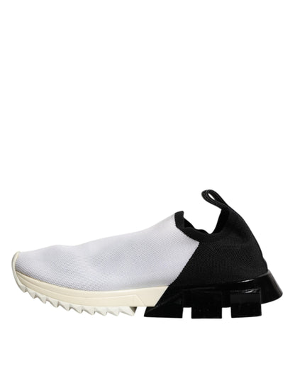 Dolce &amp; Gabbana White Black Low Top Sorrento Sneakers Shoes