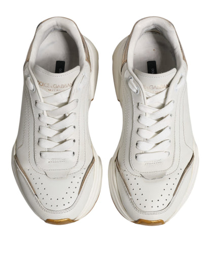 Dolce &amp; Gabbana White Gold Daymaster Low Top Sneakers Shoes