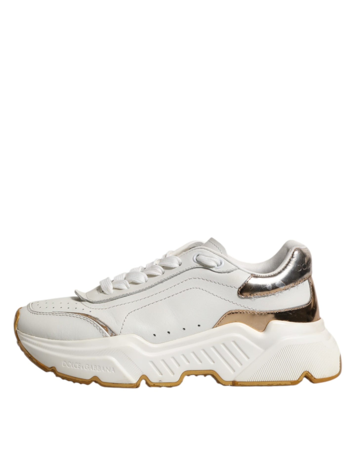 Dolce &amp; Gabbana White Gold Daymaster Low Top Sneakers Shoes
