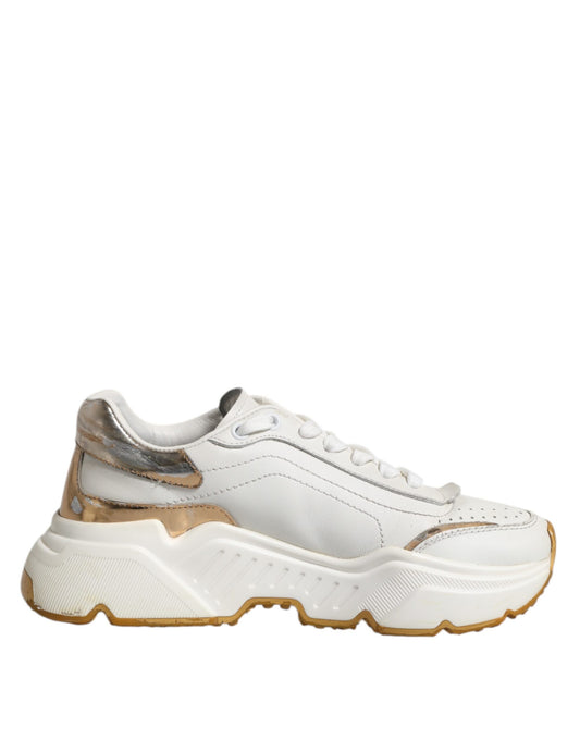 Dolce &amp; Gabbana White Gold Daymaster Low Top Sneakers Shoes