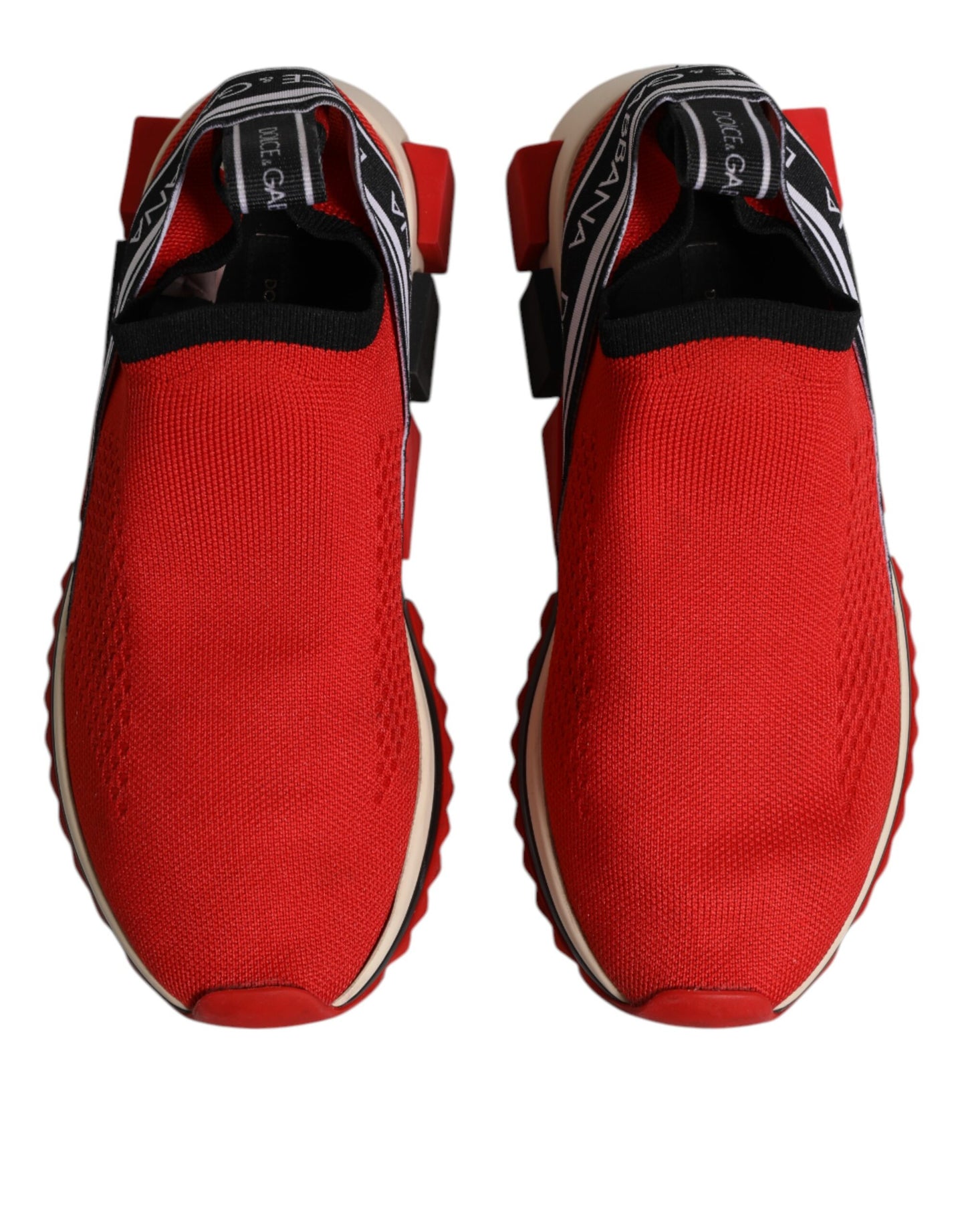 Dolce &amp; Gabbana Red Sorrento Slip On Low Top Sneakers Shoes