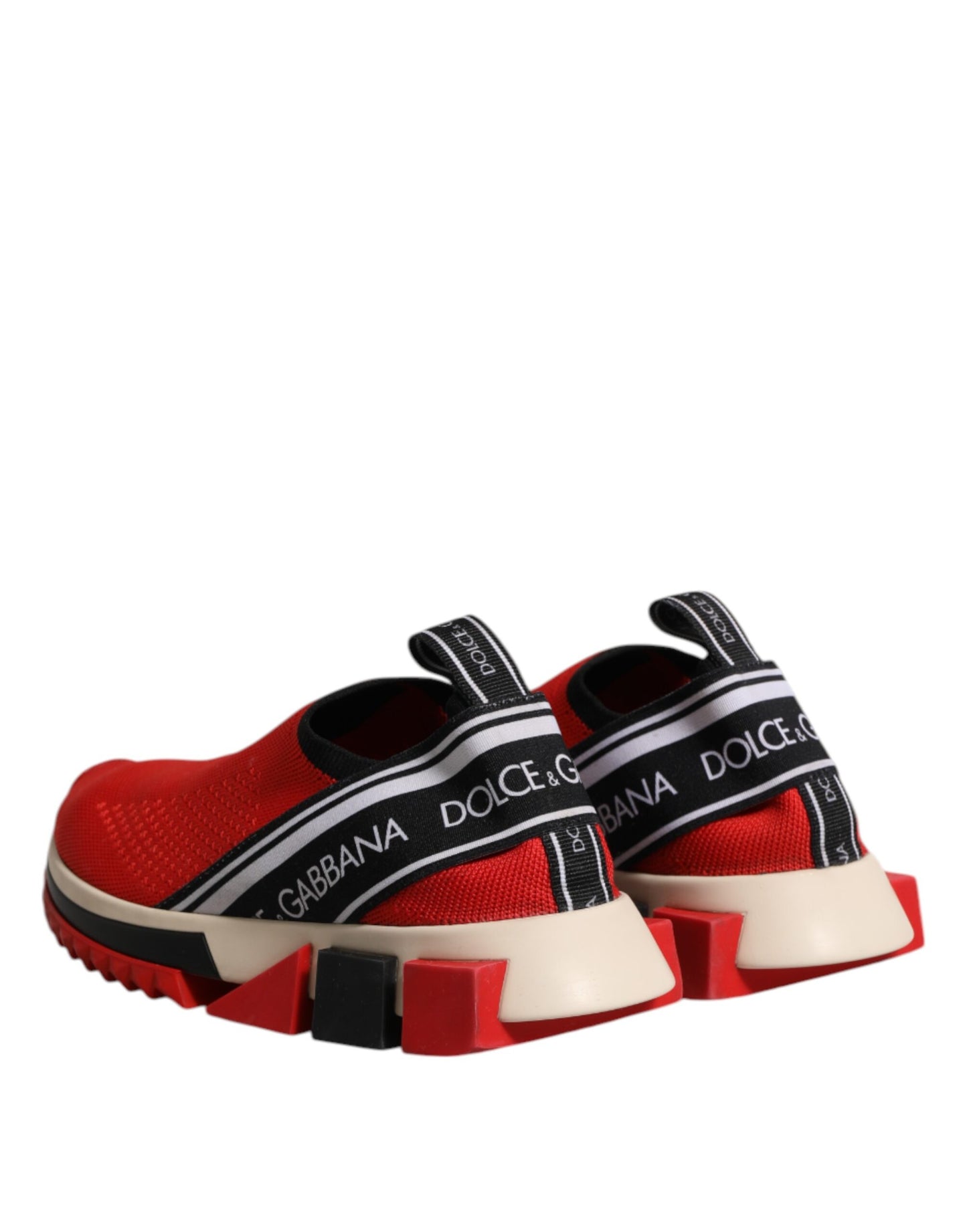 Dolce &amp; Gabbana Red Sorrento Slip On Low Top Sneakers Shoes