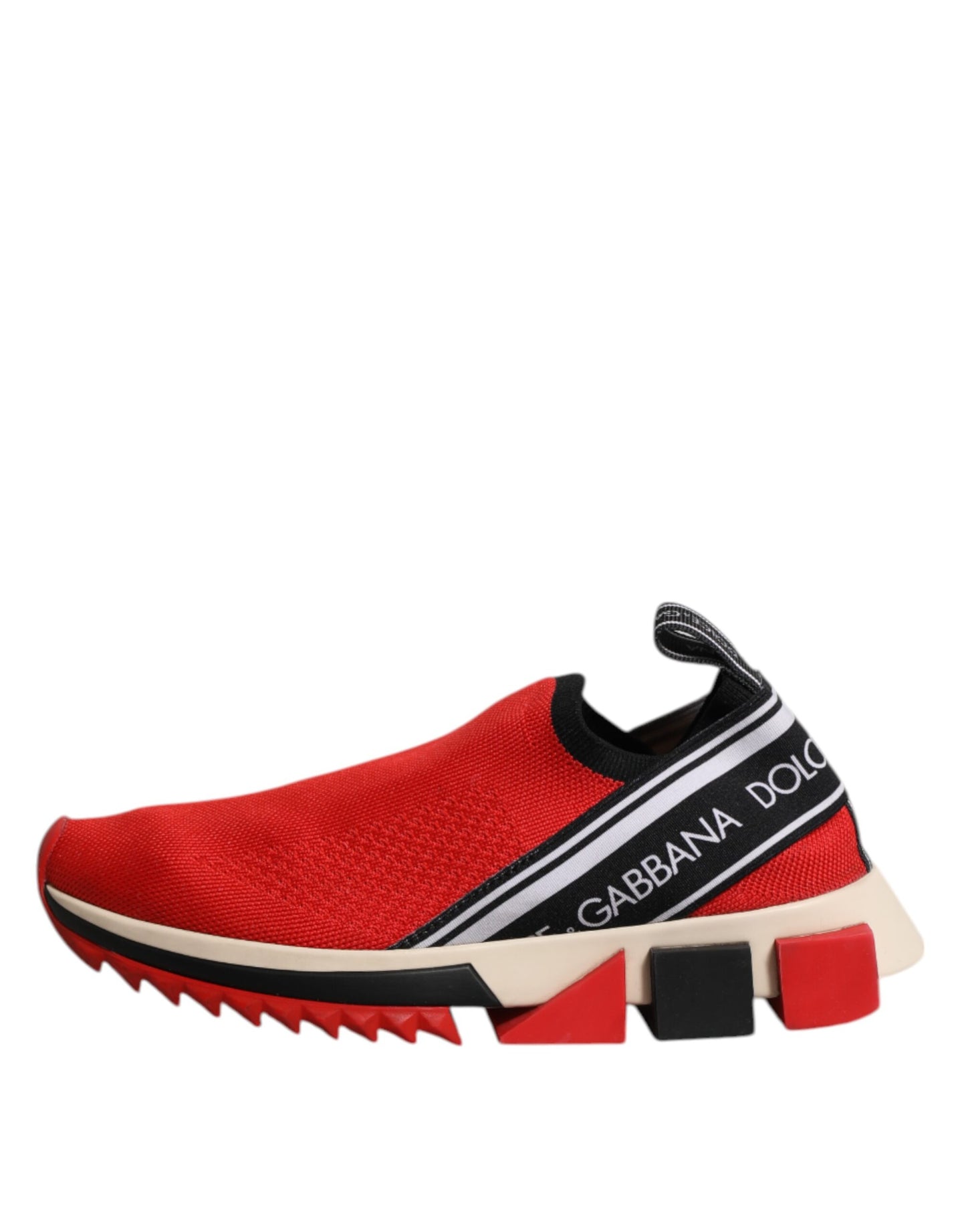 Dolce &amp; Gabbana Red Sorrento Slip On Low Top Sneakers Shoes