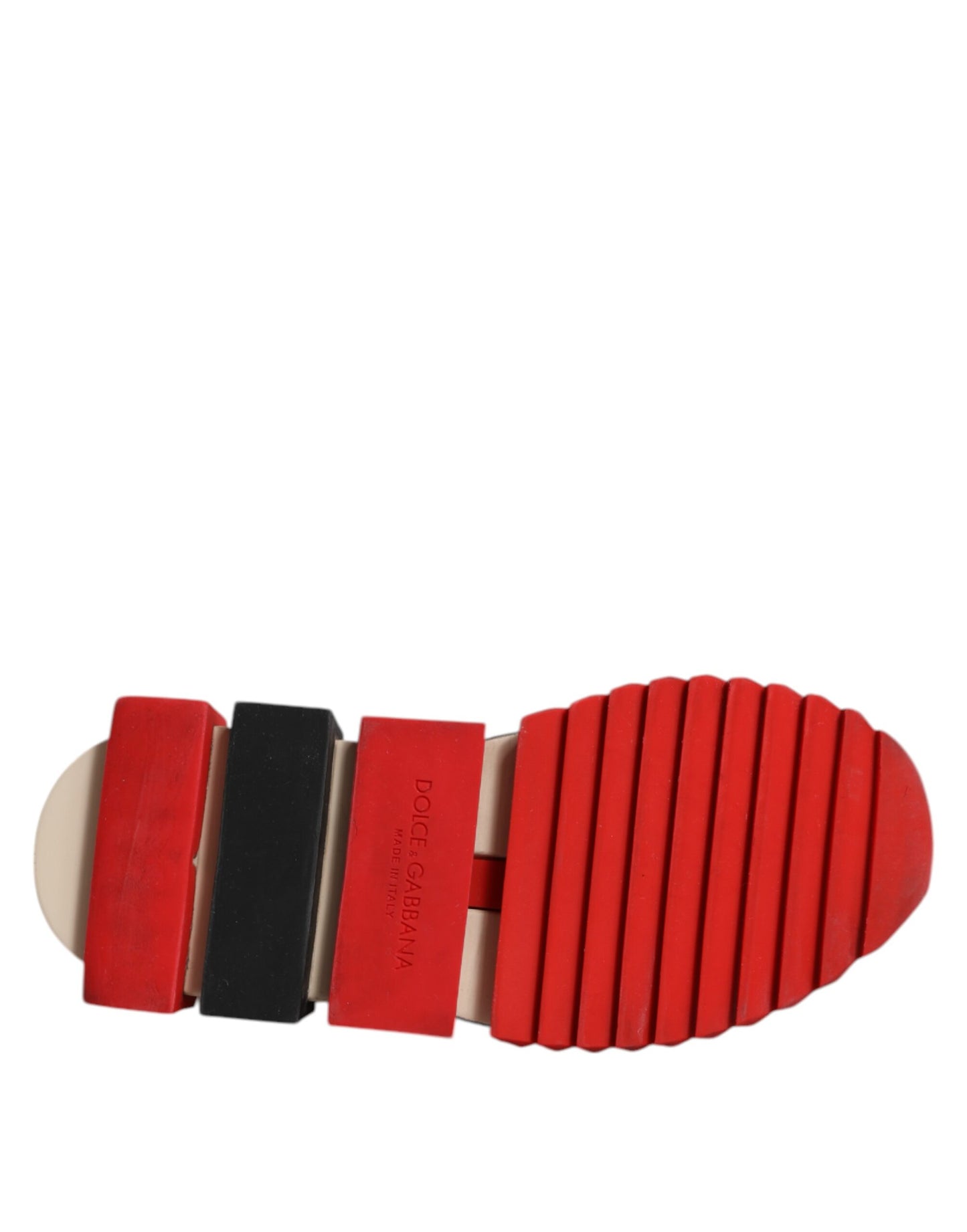 Dolce &amp; Gabbana Red Sorrento Slip On Low Top Sneakers Shoes