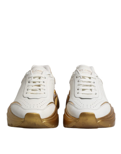 Dolce &amp; Gabbana White Gold Daymaster Low Top Sneakers Shoes