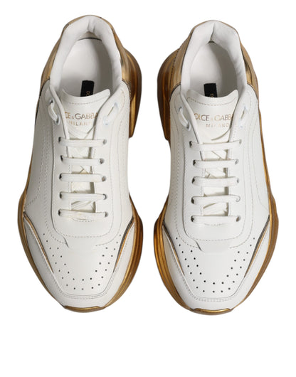 Dolce &amp; Gabbana White Gold Daymaster Low Top Sneakers Shoes