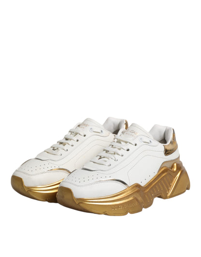 Dolce &amp; Gabbana White Gold Daymaster Low Top Sneakers Shoes