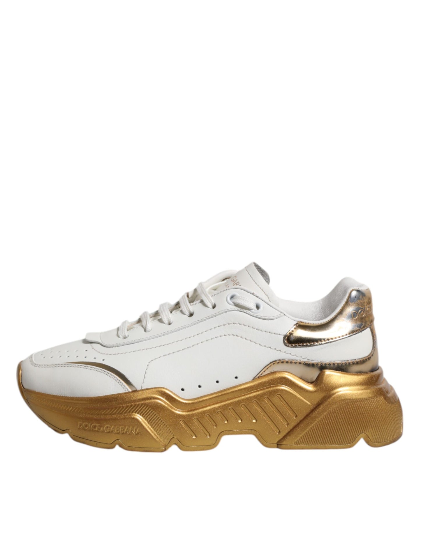 Dolce &amp; Gabbana White Gold Daymaster Low Top Sneakers Shoes