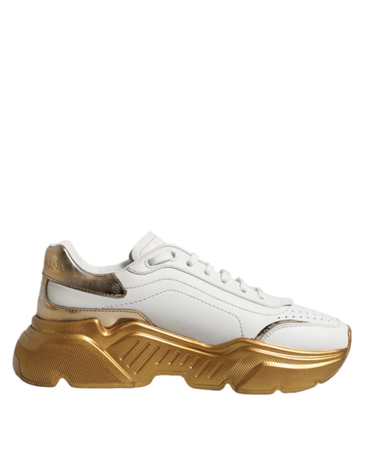Dolce &amp; Gabbana White Gold Daymaster Low Top Sneakers Shoes
